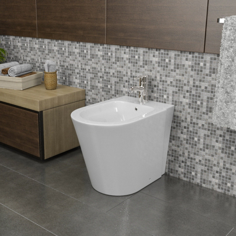 Italian Sanitary Ware Bathroom Floor Standing Toilet with Bidet Back to Wall Bidet